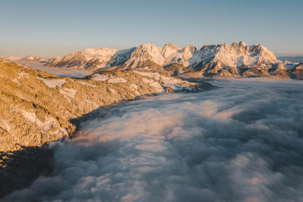 Panorama Wilder Kaiser Sea of Clouds.
